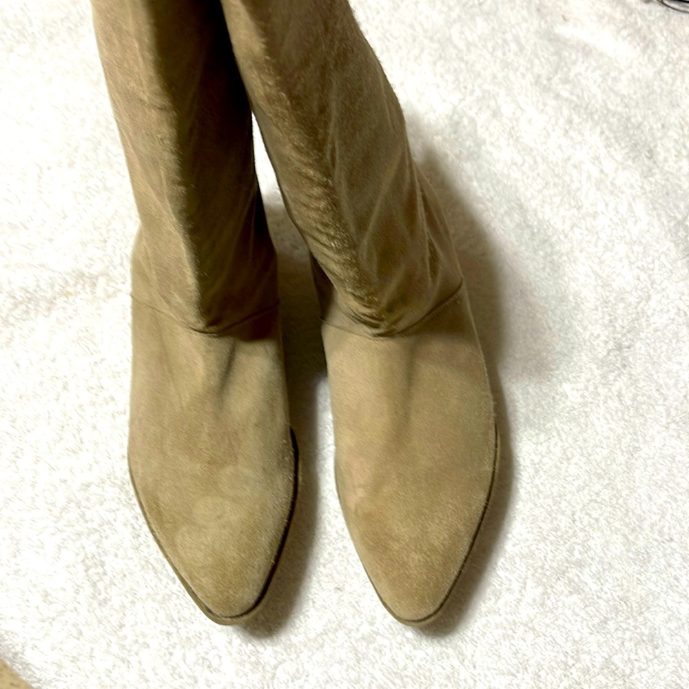 Robert Clergerie Paris France 🇫🇷 Suede/leather Boots 👢 Cream Colored Size 6B